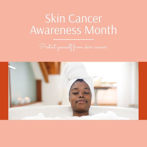 Skin Cancer Awareness Campaign with Relaxed African American Woman in Bath