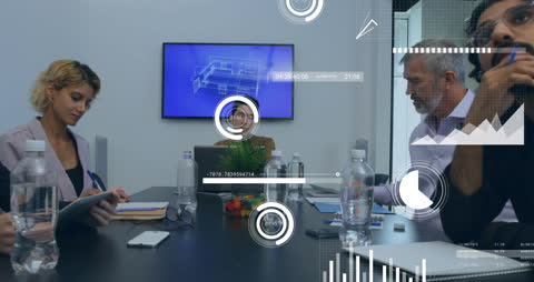 Data Visualization Meeting with Diverse Team Collaborating