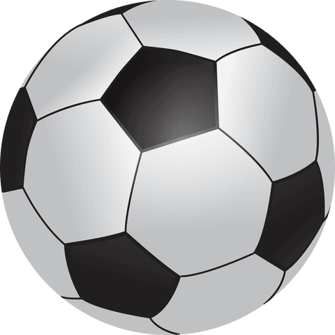 Classic black and white soccer ball digital illustration transparent background