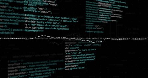 digital interface with data and code hovering - Download Free Stock Images Pikwizard.com