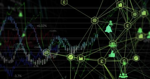 Abstract Globe of Digital Finance Icons and Market Data Background - Download Free Stock Images Pikwizard.com