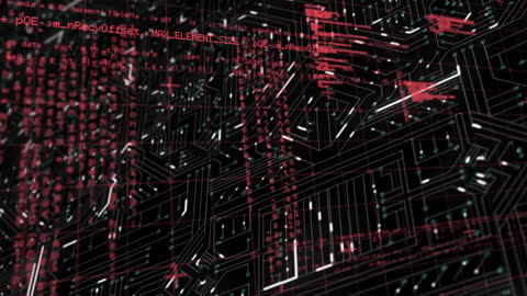 Digital Circuit Board Overlays Data Visualization