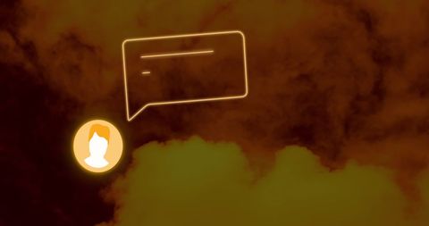 Social Media Icon with Digital Cloud Background