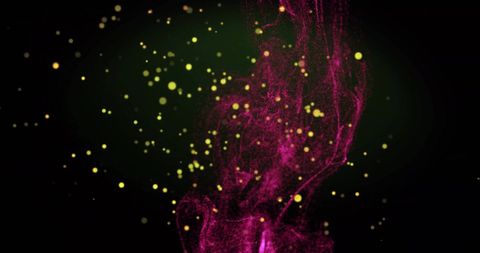 Digital Fluid Art with Red and Yellow Abstract on Black