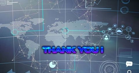 Digital Network Connections with Thank You Message Overlay - Download Free Stock Images Pikwizard.com