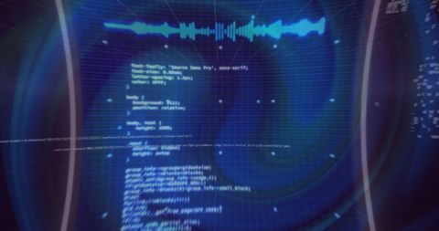 Abstract Digital Data Processing Over Blue Background - Download Free Stock Images Pikwizard.com