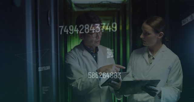 Scientists Discussing Data Analysis in Server Room - Download Free Stock Images Pikwizard.com