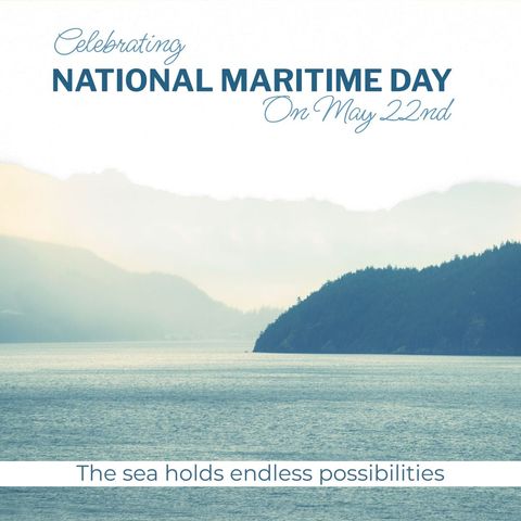 Tranquil Seascape Celebrating National Maritime Day - Download Free Stock Templates Pikwizard.com