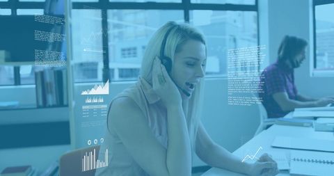 Data Analytics and Communication in Modern Office Environment - Download Free Stock Images Pikwizard.com