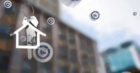 Real Estate Concept with House Keys and Graph Icons - Download Free Stock Images Pikwizard.com