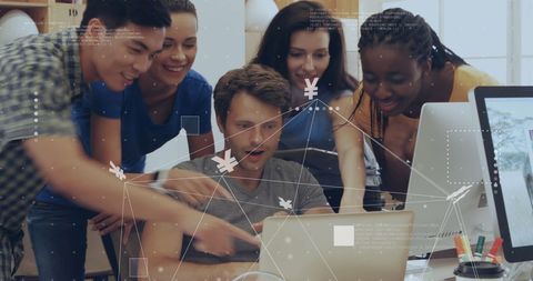 diverse team engaging with digital financial analytics on computer - Download Free Stock Images Pikwizard.com