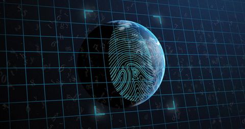 Biometric Fingerprint with Global Connections Conceptual Design - Download Free Stock Images Pikwizard.com