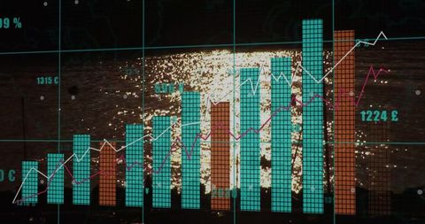 Innovative Financial Analytics Over Water Reflections