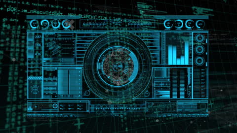 Futuristic Data Interface with Globe and Network Connections