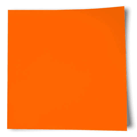 Vibrant orange square with transparent background for creative design
