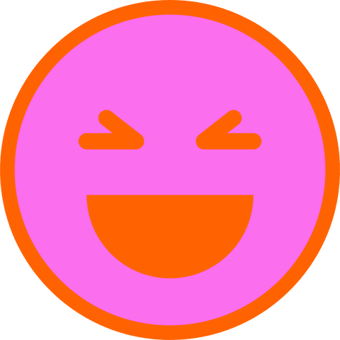 bright playful emoji grinning pink and orange on transparent background - Download Free Stock Videos Pikwizard.com