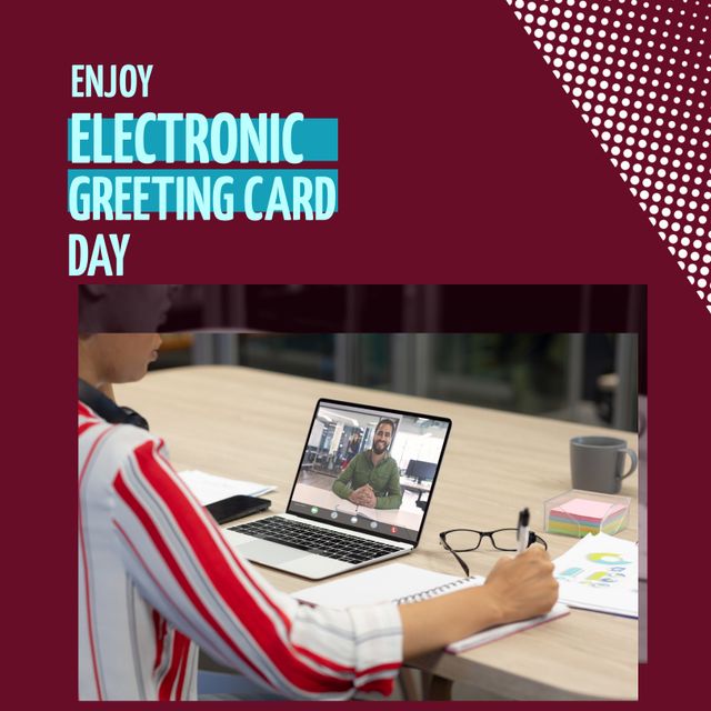 Electronic Greeting Card Day Concept with Business Online Meeting - Download Free Stock Templates Pikwizard.com