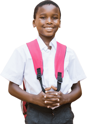smiling student with red backpack on transparent background - Download Free Stock Videos Pikwizard.com