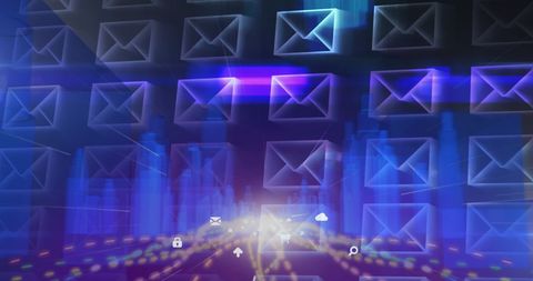 Futuristic Digital Email Communication Background - Download Free Stock Images Pikwizard.com