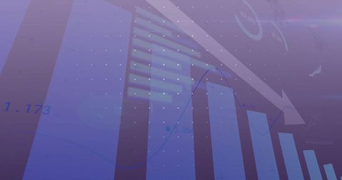 Abstract financial graph and chart projection illustration