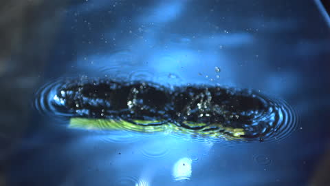 Asparagus Stalk Splashes Into Water in Slow Motion