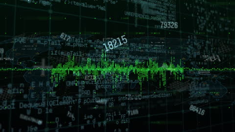 Cyber Data Analysis Animation Screen with Digital Interface