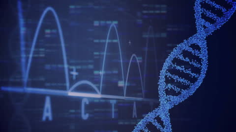 DNA Strand Amidst Compelling Data Animation