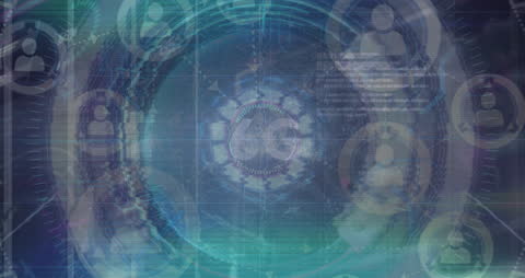 Futuristic Digital Network with Data Processing and Technology Elements