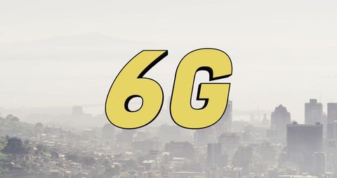 6G Technology Concept Over City Skyline