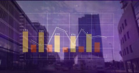 Innovative Data Visualization on Urban Skyline Background