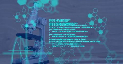 Holographic Data Overlay on Microscope for Scientific Research - Download Free Stock Images Pikwizard.com
