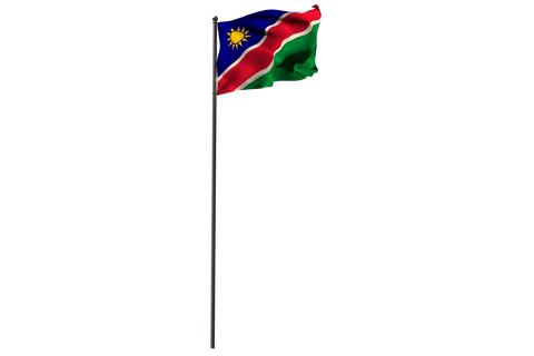 namibian flag on pole waving on transparent background - Download Free Stock Videos Pikwizard.com