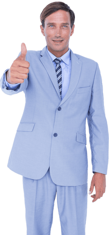 Confident Businessman in Grey Suit Giving Thumbs Up Gesture Transparent - Download Free Stock Videos Pikwizard.com