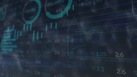 Abstract Digital Data Graphs in Motion Background