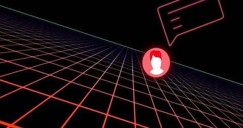digital communication on neon grid - Download Free Stock Images Pikwizard.com