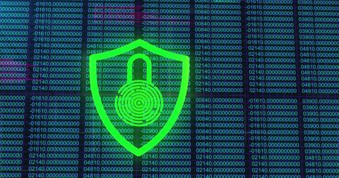 digital security concept with shield and padlock code matrix - Download Free Stock Images Pikwizard.com