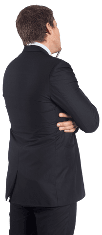 Transparent Caucasian Businessman Rear View Isolated Background