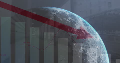 Global Business Trends with Animated Data Overlay