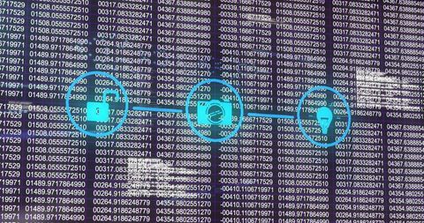 Futuristic Symbols Representing Cybersecurity and Data Protection