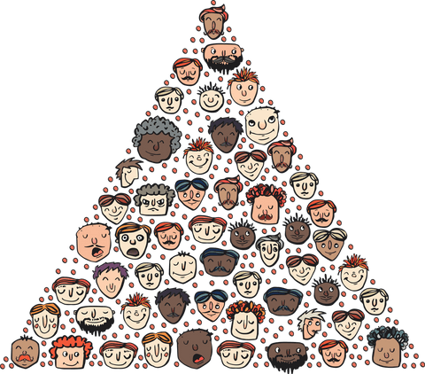 transparent illustration of diverse faces in triangle shape - Download Free Stock Videos Pikwizard.com