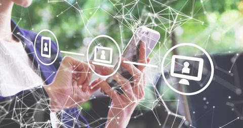 Digital networking through smartphone in nature setting