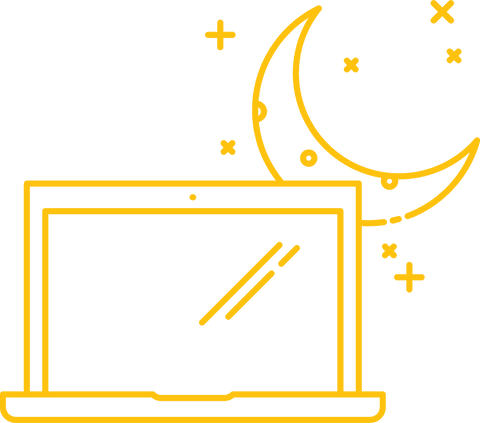 yellow laptop and moon illustration on transparent background - Download Free Stock Videos Pikwizard.com