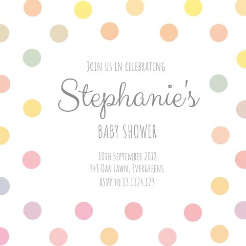 Pastel Polka Dots Baby Shower Invitation Template - Download Free Stock Templates Pikwizard.com
