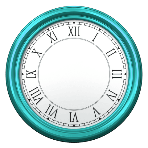 transparent turquoise wall clock with roman numerals and no hands - Download Free Stock Videos Pikwizard.com