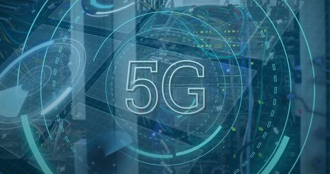 5G Technology Overlay on Data Servers for Advanced Communication - Download Free Stock Images Pikwizard.com