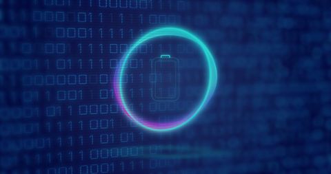 Neon Battery Symbol with Binary Code Background Technology Concept - Download Free Stock Images Pikwizard.com