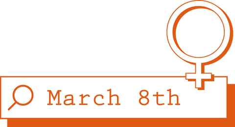 March 8th banner with female symbol transparent background