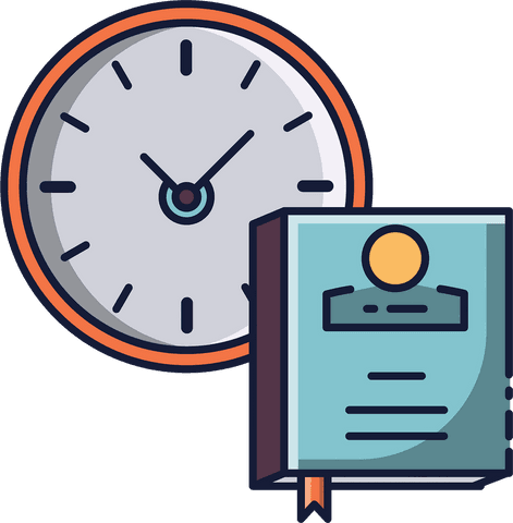 vector illustration transparent clock with punch card for accountability - Download Free Stock Videos Pikwizard.com