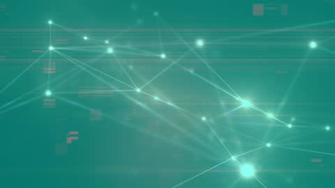 Glowing Network Connections on Digital Background