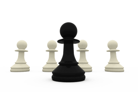 Transparent Chess Pawns Leadership Concept
